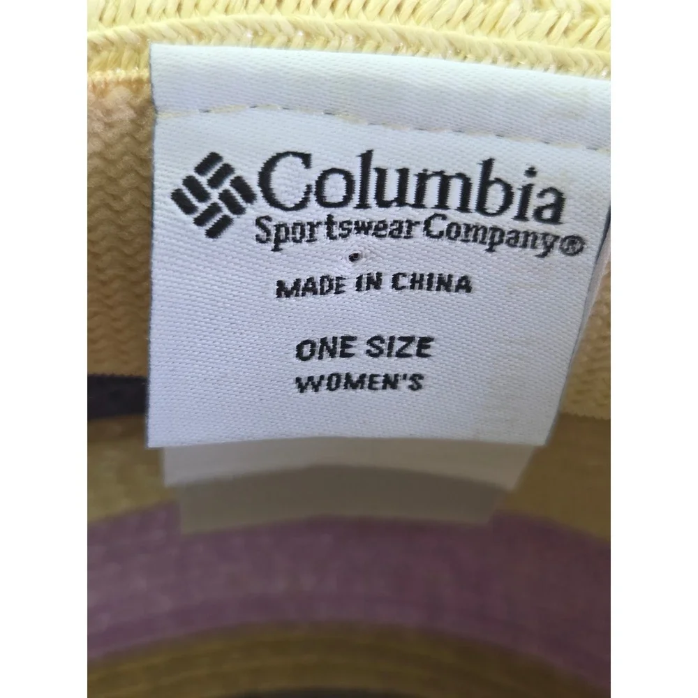 Columbia Sportswear Womens Striped Sun Hat Purple Yellow Tan Wide Brim CL9141 OS